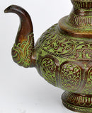 Decorative Kettle with Floral Carving - Brass Craft