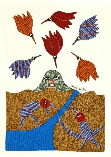Gond Painting "Beautiful Nature"