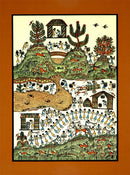 Village Life - Warli Painting