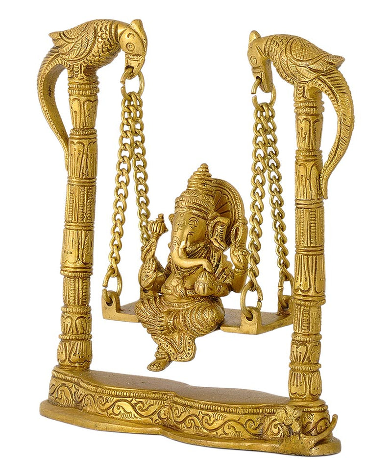 Lord Ganesha Swing on Jhula - Brass Statue