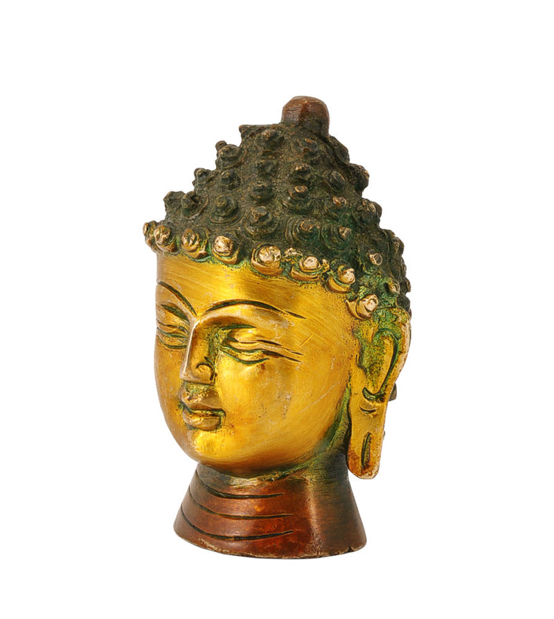 Serene Buddha Brass Sculpture in Brown Finish