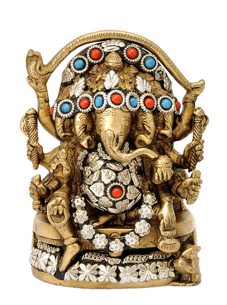 Five Headed Ganesha Brass Statue