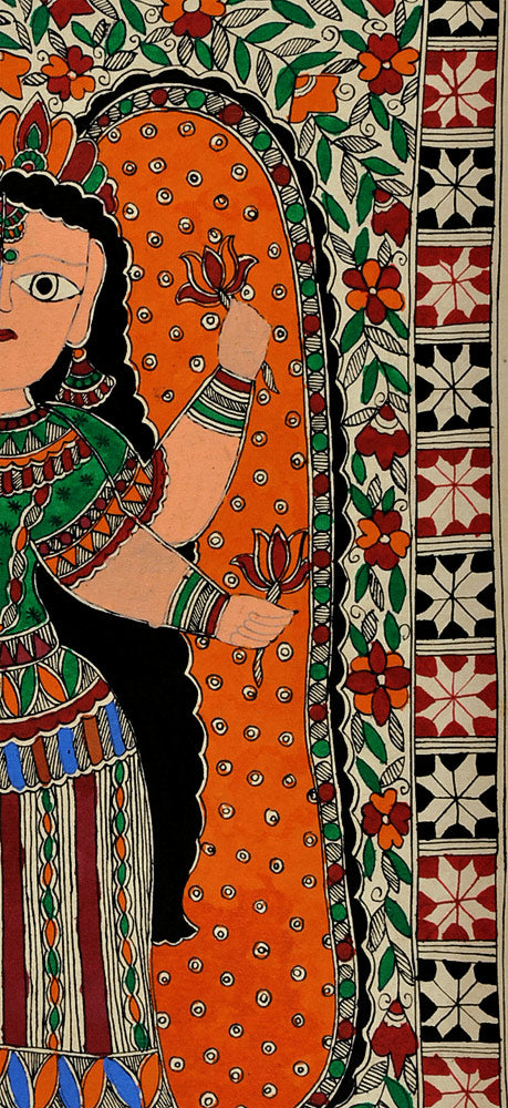 Eternal Energy Ardhnarishwar - Madhubani Painting 22"