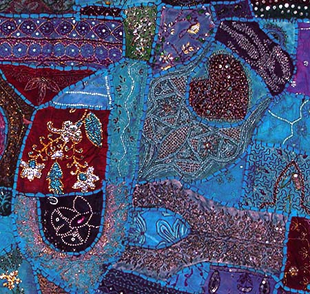 Saree Tapestry - Blue Mosaic