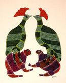 Roosters-Gondi Tribe Painting