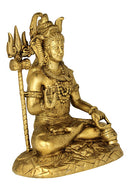 Blessing Shiva Brass Figure 10.25"