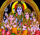 God Shiva Family Cotton Painting with Sequin Work