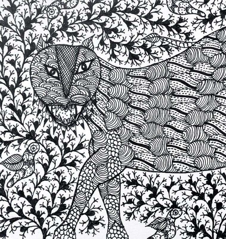 Gond Panting 'The Tiger'