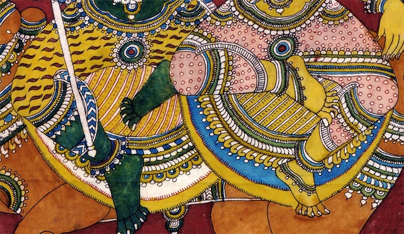 Lord Shiva with Parvati - Kalamkari Painting