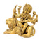 Sitting Ashtabhuja Durga Mata Brass Statue
