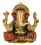 Brass Ganesha Figurine with Stones