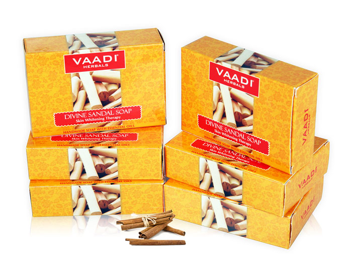 Super Value Pack Of 6 Divine Sandal Soap With Saffron & Turmeric (75 gms x 6)