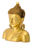 Tranquil Buddha Head Brass Sculpture