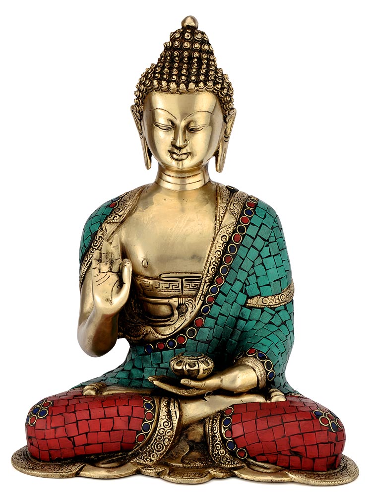 Buddha in Abhaya Mudra - Brass Figure