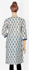 White Printed Cotton Kurta