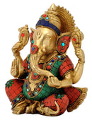 Chaturbhuj Ganesha Brass Idol
