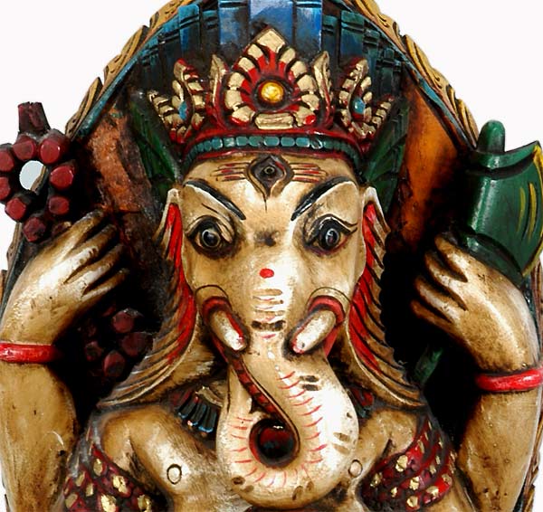 Divine Ganesha - Nepalese Wood Carving
