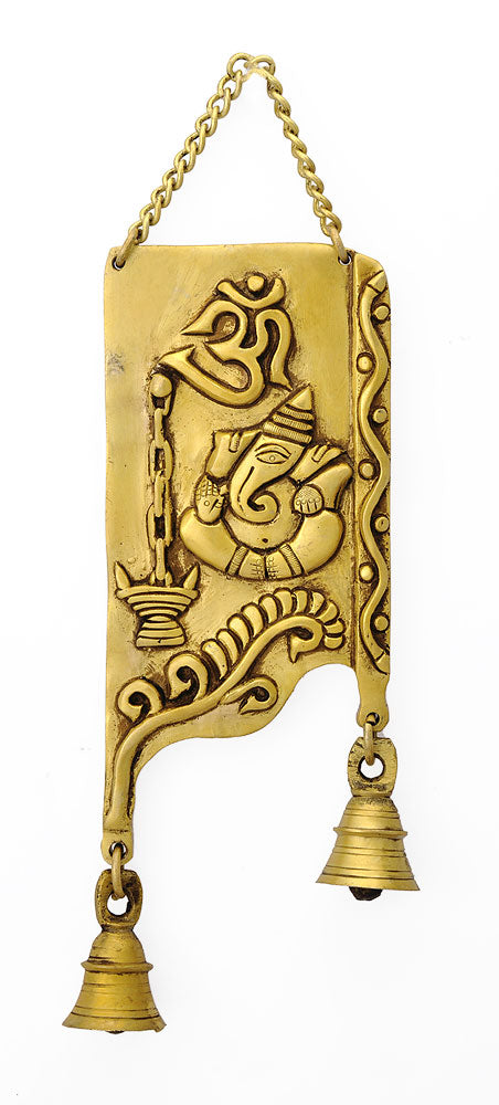 Om Ganesha Wall Plaque with Bells