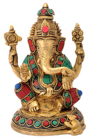 Blessing Ganpati Maharaj Brass Statue