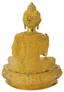 Golden Finish Brass Buddha Statue 16"