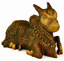 Auspicious Nandi Bull Statue In Brass 9"