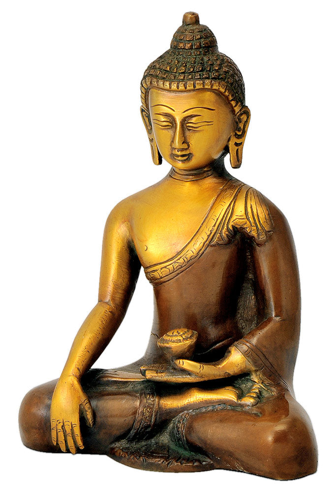 Serene Brass Buddha in Copper Red Finsh