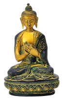 Buddha Dharmachakra Mudra Statue in Old Finish 8"