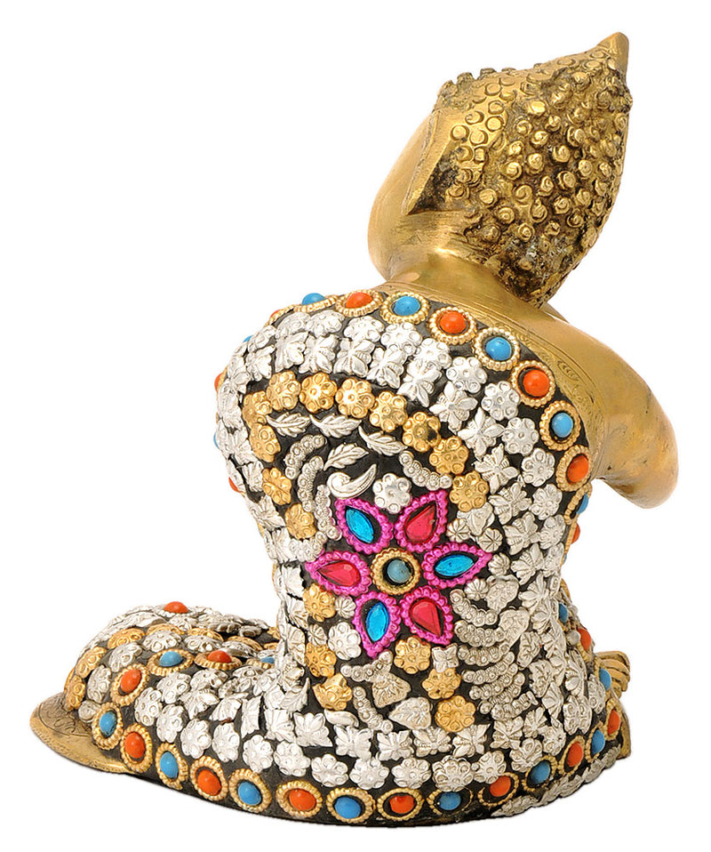 Buddha Resting on Knee Brass Statue