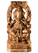The Elephant Headed God Ganesha - Wooden Large Sculpture