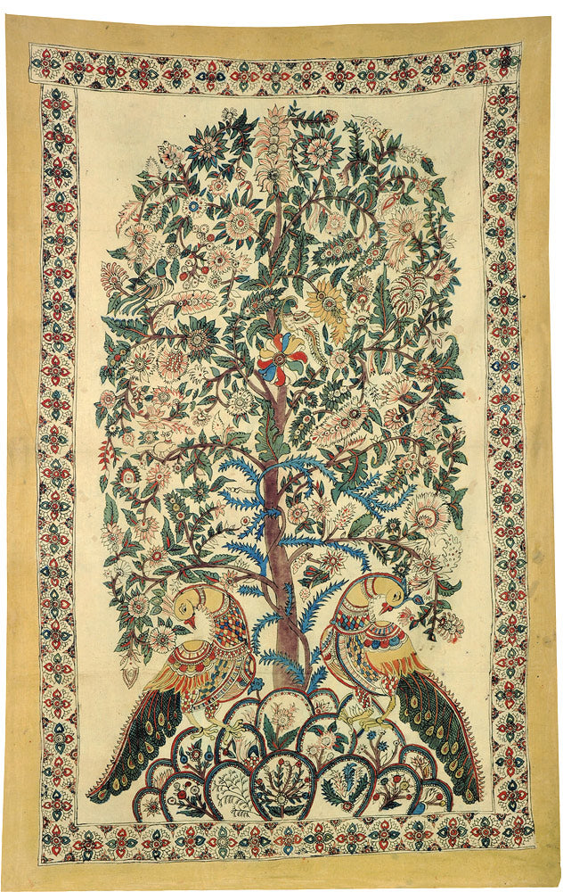Peacocks Under Blossoming Tree