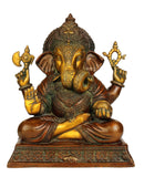 God Siddhi Vinayak Brass Statue with Color Finish 12.75"