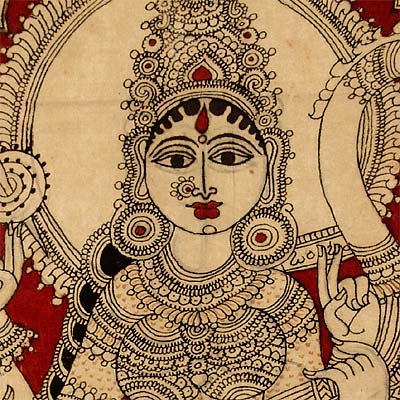 "Goddess of Art & Learning" Kalamkari Painitng