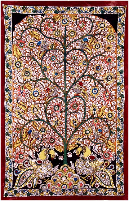 Cotton Kalamkari Painting "Tree of Paradise"