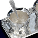 Silver Plated Dessert Bowl Set with Tray