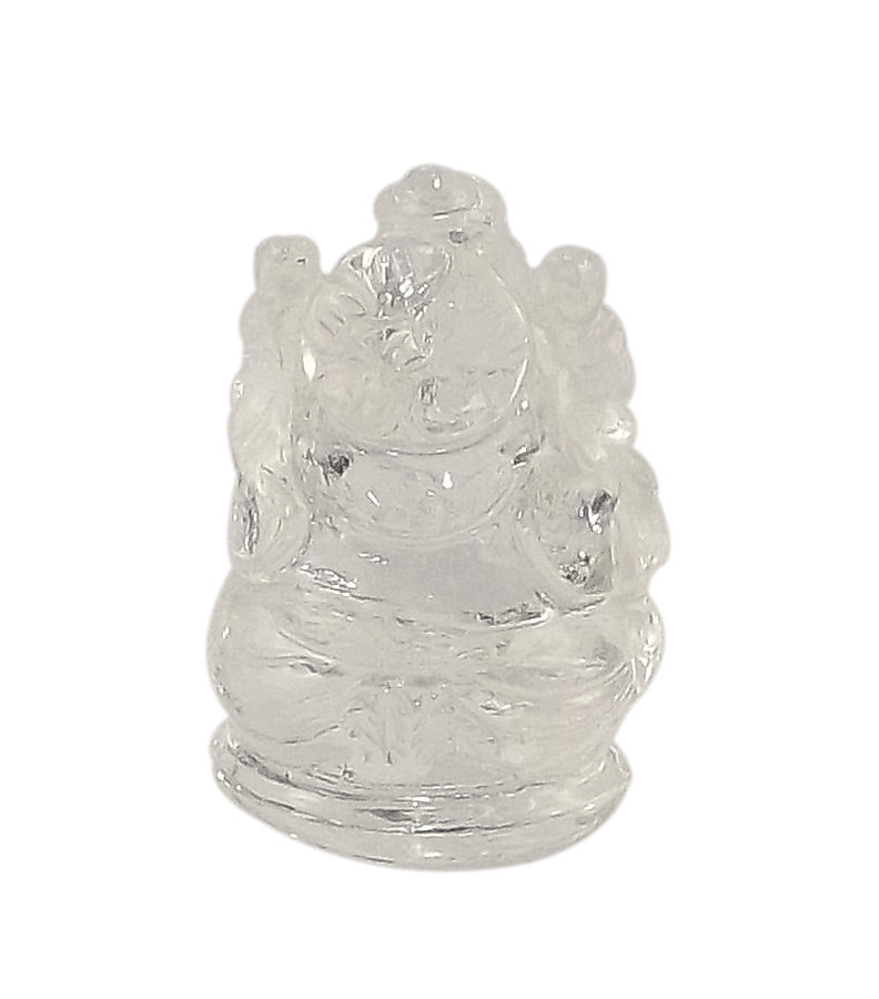 Quartz Crystal Statue of Lord Mangal Murti Ganesha 1.50"