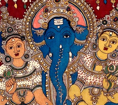 Lord Ganesha With Consorts - Riddhi Siddhi