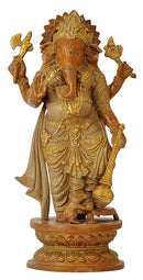 Exclusive Brass Standing Ganesha with Mooshika