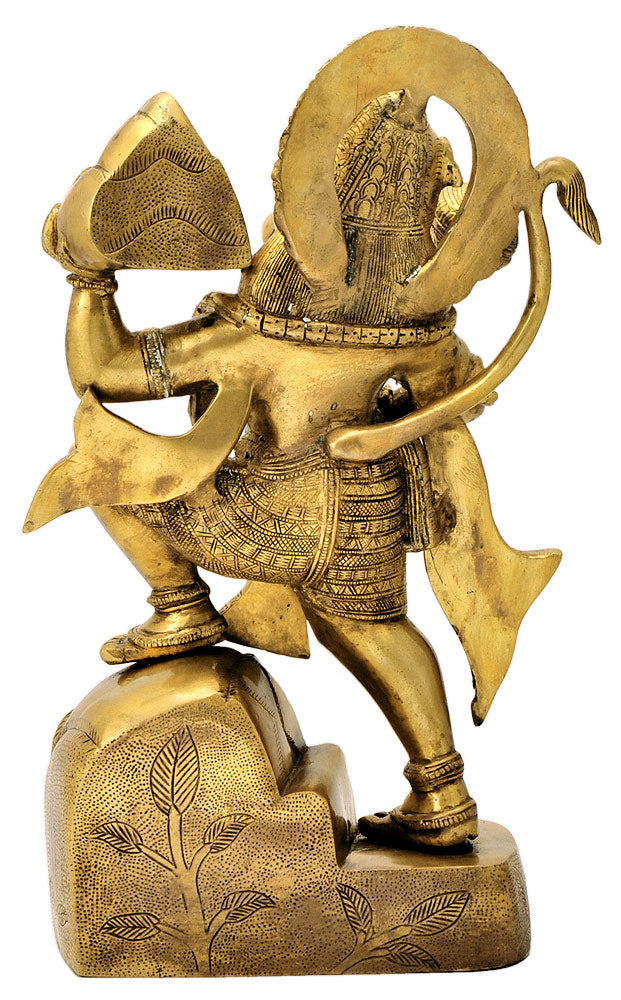 Veer Hanuman Ji Brass Sculpture 16.50"