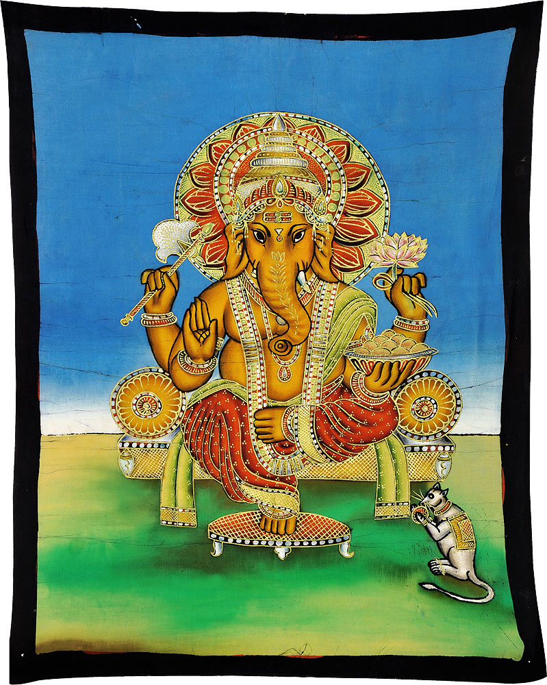 Lord Vinayak - Indian Batik Art Painting