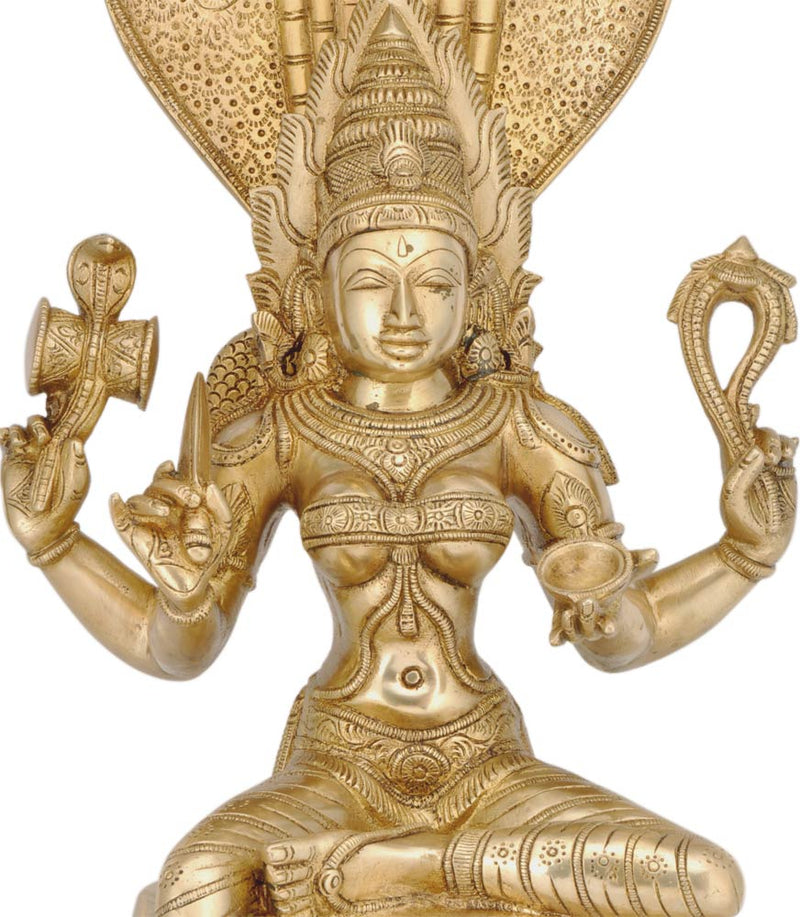 Goddess Sri Mariamman - Brass Sculpture 19"