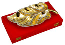Silver Plated Golden Leaf Tray