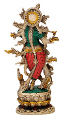 Lord Murli Manohar Krishna Brass Sculpture