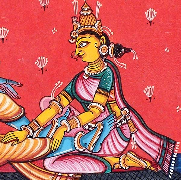 Lord Vishnu on Shesh Naga - Patachitra Painting
