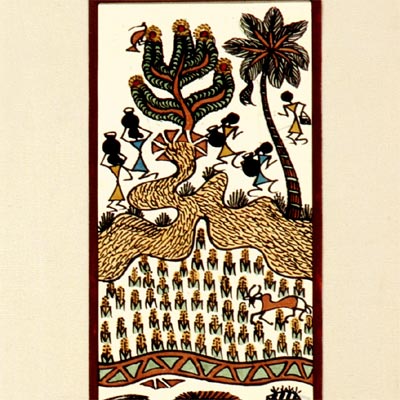 Day's Chorus ( set of 2 ) - Wali Tribal Art Painting