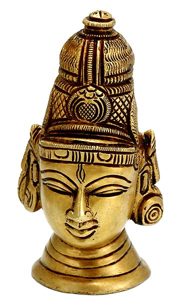 Shiva Head - Brass Figurine