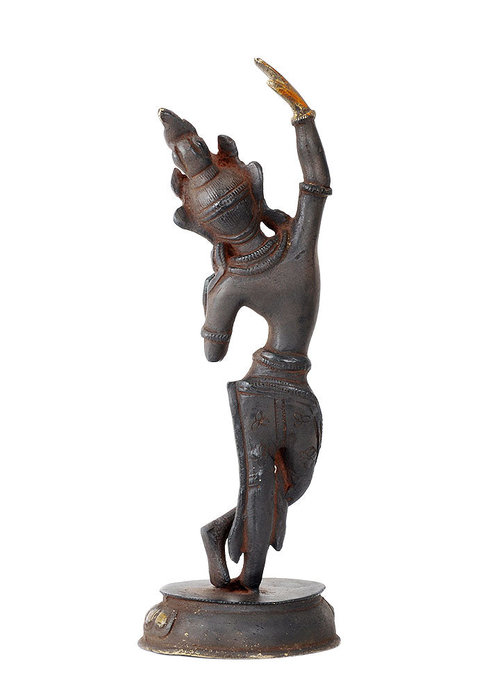 Standing Goddess Tara - Antiquated Brass Figurine