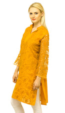 Cool Orange Embroidered Cotton Kurta for Summers