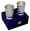 Floral Engraved Silver Plated Glass Set in Velvet Box