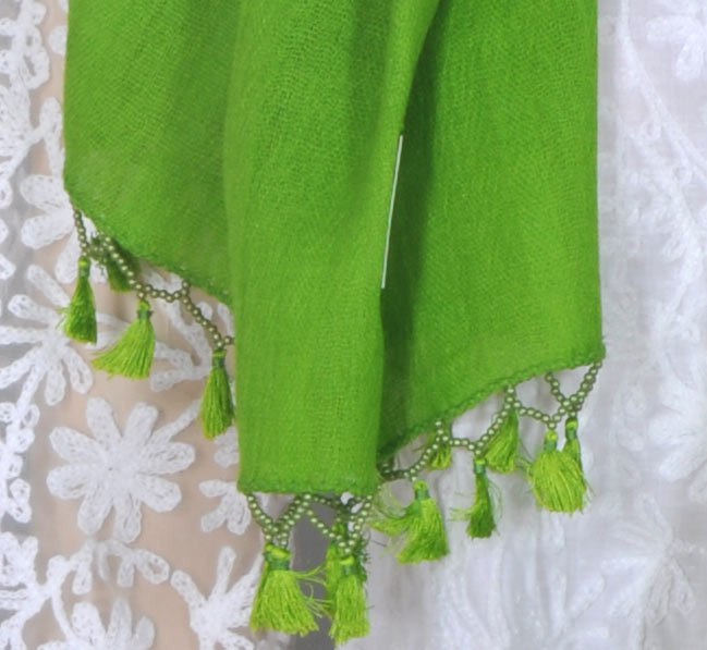 Leaf Green Wool Stole