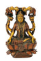 Brass Goddess Lakshmi Seated on Lotus 7.75"